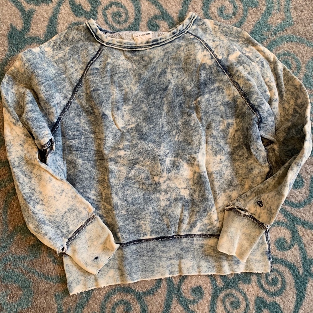 Rag & Bone Washed Denim Sweatshirt- xs